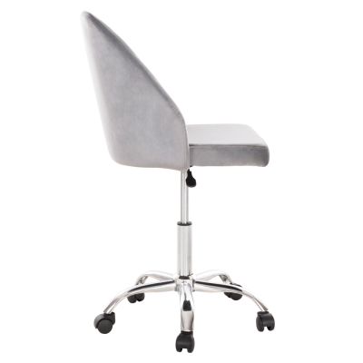 OFFICE CHAIR HOLLIS HM9008.01 GREY VELVET-METAL BASE 58x58x85Hcm.