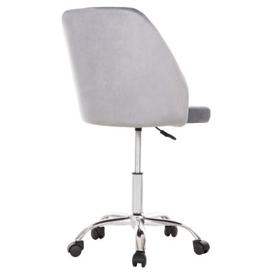 OFFICE CHAIR HOLLIS HM9008.01 GREY VELVET-METAL BASE 58x58x85Hcm.