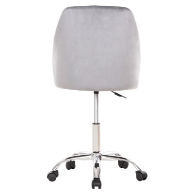 OFFICE CHAIR HOLLIS HM9008.01 GREY VELVET-METAL BASE 58x58x85Hcm.