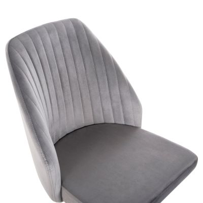 OFFICE CHAIR HOLLIS HM9008.01 GREY VELVET-METAL BASE 58x58x85Hcm.