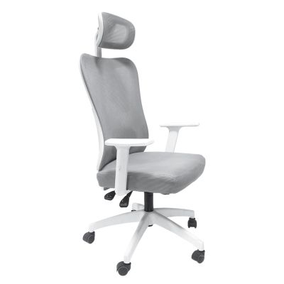 OFFICE CHAIR MEXER HM1195.02 GREY MESH-WHITE METAL BASE & NYLON FRAME 68x70x136Hcm.