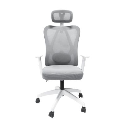 OFFICE CHAIR MEXER HM1195.02 GREY MESH-WHITE METAL BASE & NYLON FRAME 68x70x136Hcm.