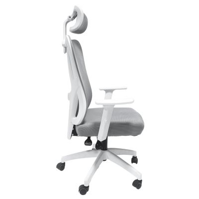 OFFICE CHAIR MEXER HM1195.02 GREY MESH-WHITE METAL BASE & NYLON FRAME 68x70x136Hcm.