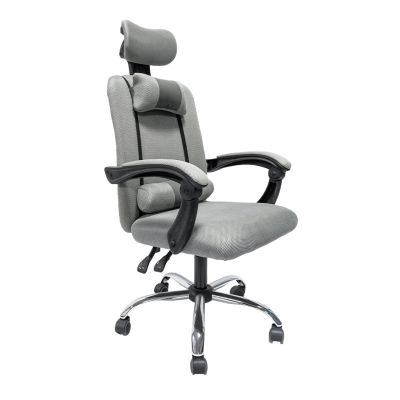 OFFICE CHAIR CRONER HM1196.02 GREY MESH-CHROME METAL BASE-BLACK NYLON FRAME 58x54x120Hcm.