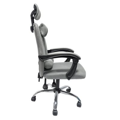 OFFICE CHAIR CRONER HM1196.02 GREY MESH-CHROME METAL BASE-BLACK NYLON FRAME 58x54x120Hcm.