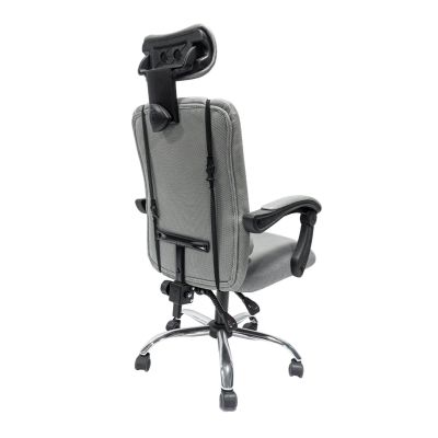 OFFICE CHAIR CRONER HM1196.02 GREY MESH-CHROME METAL BASE-BLACK NYLON FRAME 58x54x120Hcm.