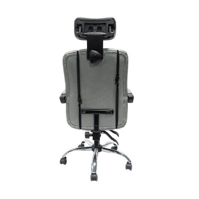 OFFICE CHAIR CRONER HM1196.02 GREY MESH-CHROME METAL BASE-BLACK NYLON FRAME 58x54x120Hcm.