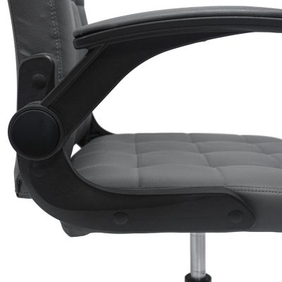 OFFICE CHAIR PORTIMA HM1197.03 GREY PVC-BLACK NYLON FRAME & BASE 69x53x98Hcm.