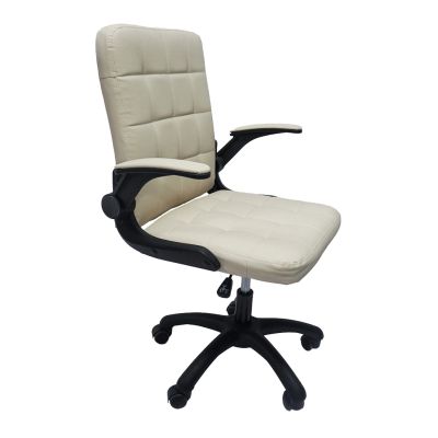 OFFICE CHAIR PORTIMA HM1197.04 BEIGE PVC-BLACK NYLON FRAME & BASE 69x53x98Hcm.