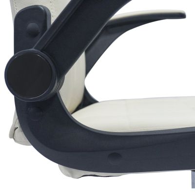 OFFICE CHAIR PORTIMA HM1197.04 BEIGE PVC-BLACK NYLON FRAME & BASE 69x53x98Hcm.