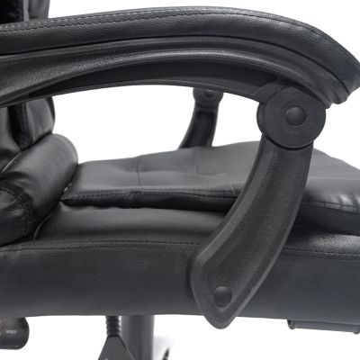 OFFICE CHAIR LAGOM HM1198 BLACK PVC-METAL CHROME BASE-BLACK NYLON FRAME 63x51x115Hcm.