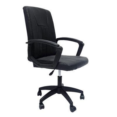 OFFICE CHAIR NIM HM1200.01 BLACK PVC-BLACK NYLON FRAME AND BASE 51x61x125Hcm.