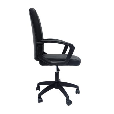 OFFICE CHAIR NIM HM1200.01 BLACK PVC-BLACK NYLON FRAME AND BASE 51x61x125Hcm.