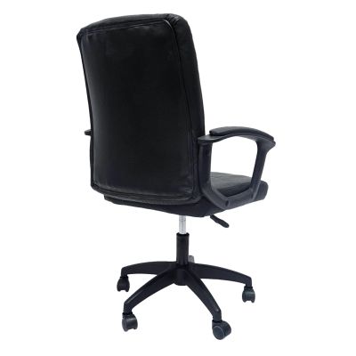 OFFICE CHAIR NIM HM1200.01 BLACK PVC-BLACK NYLON FRAME AND BASE 51x61x125Hcm.