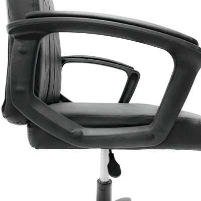 OFFICE CHAIR NIM HM1200.01 BLACK PVC-BLACK NYLON FRAME AND BASE 51x61x125Hcm.