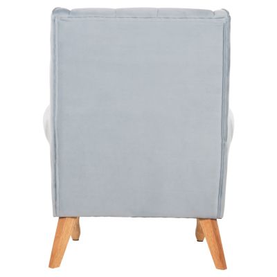 BERGERE ARMCHAIR BRANDON HM3073.31 BABY BLUE VELVET-LEGS IN NATURAL WOOD COLOR 82,5x80x104Hcm.