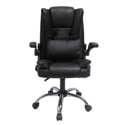 OFFICE CHAIR CANAN HM1201 BLACK PVC-BLACK NYLON-CHROME BASE 69x48x98Hcm.