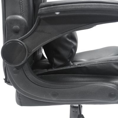 OFFICE CHAIR CANAN HM1201 BLACK PVC-BLACK NYLON-CHROME BASE 69x48x98Hcm.