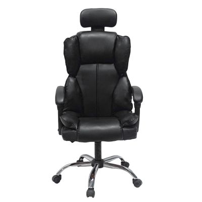 OFFICE CHAIR OCTAVIUS HM1202 BLACK PVC & NYLON- CHROMED METAL BASE 52x55x128Hcm.