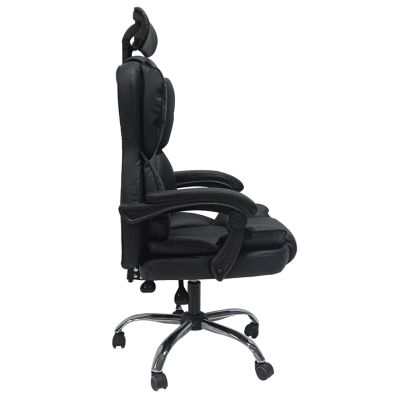 OFFICE CHAIR OCTAVIUS HM1202 BLACK PVC & NYLON- CHROMED METAL BASE 52x55x128Hcm.