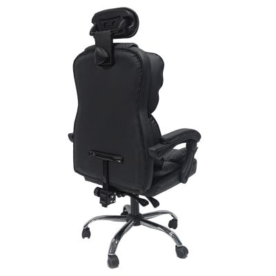 OFFICE CHAIR OCTAVIUS HM1202 BLACK PVC & NYLON- CHROMED METAL BASE 52x55x128Hcm.