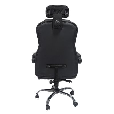 OFFICE CHAIR OCTAVIUS HM1202 BLACK PVC & NYLON- CHROMED METAL BASE 52x55x128Hcm.