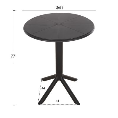 КРЪГЛА ПОЛИПРОПИЛЕНОВА МАСА TERRIN HM6124.12 ЧЕРНА Φ60x75Hcm.