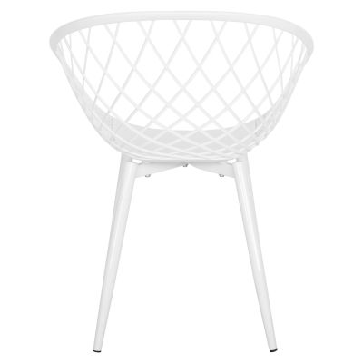 ARMCHAIR ARIADNE HM8001.31 WHITE POLYPROPYLENE-WHITE METAL LEGS 62x54x81Hcm.