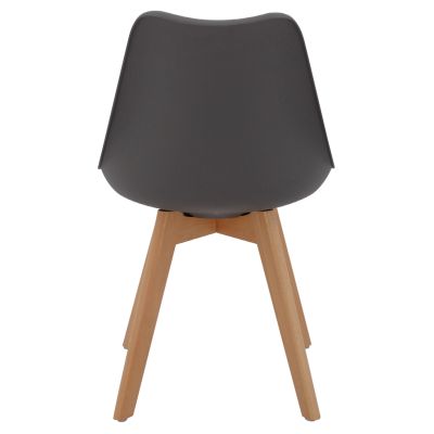 DINING CHAIR VEGAS HM0033.03 BEECH WOOD LEGS-P.P. SEAT IN DARK GRAY 45x56x80Hcm.
