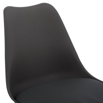 DINING CHAIR VEGAS HM0033.03 BEECH WOOD LEGS-P.P. SEAT IN DARK GRAY 45x56x80Hcm.