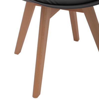 DINING CHAIR VEGAS HM0033.03 BEECH WOOD LEGS-P.P. SEAT IN DARK GRAY 45x56x80Hcm.
