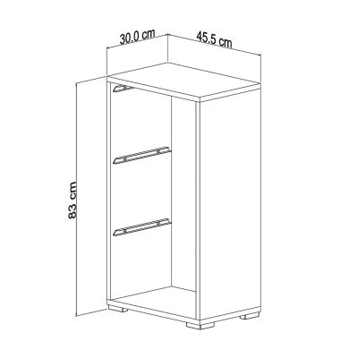 СКИД SANI HM18218.01 МЕЛАМИН В БЯЛО-БЯЛО P.E. ЧЕКМЕДЖЕТА 45,5x30x83Hcm.