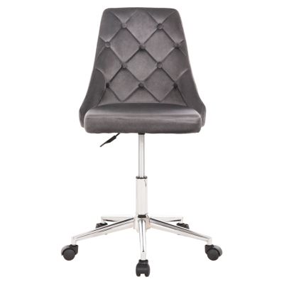 OFFICE CHAIR HORACE HM9010.01 GREY VELVET-METAL CHROMED BASE 66x66x88-102Hcm.