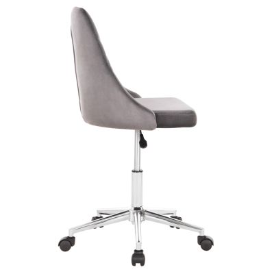 OFFICE CHAIR HORACE HM9010.01 GREY VELVET-METAL CHROMED BASE 66x66x88-102Hcm.