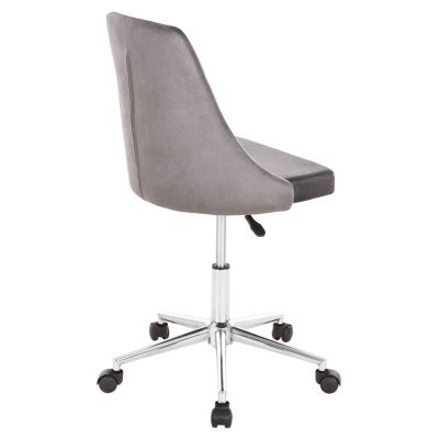 OFFICE CHAIR HORACE HM9010.01 GREY VELVET-METAL CHROMED BASE 66x66x88-102Hcm.