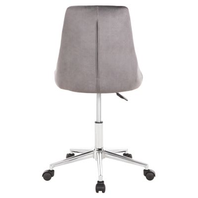 OFFICE CHAIR HORACE HM9010.01 GREY VELVET-METAL CHROMED BASE 66x66x88-102Hcm.