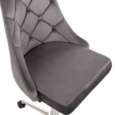 OFFICE CHAIR HORACE HM9010.01 GREY VELVET-METAL CHROMED BASE 66x66x88-102Hcm.