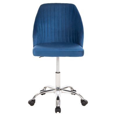 OFFICE CHAIR HOLLIS HM9008.03 BLUE VELVET-METAL BASE 58x58x85Hcm.