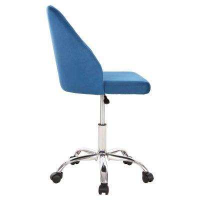 OFFICE CHAIR HOLLIS HM9008.03 BLUE VELVET-METAL BASE 58x58x85Hcm.