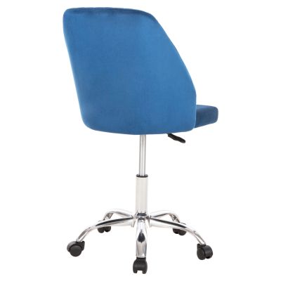 OFFICE CHAIR HOLLIS HM9008.03 BLUE VELVET-METAL BASE 58x58x85Hcm.