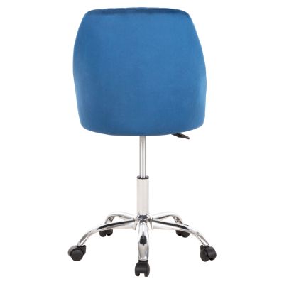 OFFICE CHAIR HOLLIS HM9008.03 BLUE VELVET-METAL BASE 58x58x85Hcm.