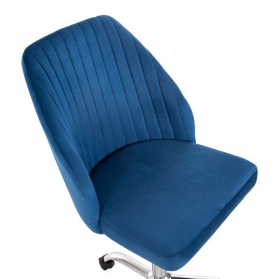 OFFICE CHAIR HOLLIS HM9008.03 BLUE VELVET-METAL BASE 58x58x85Hcm.