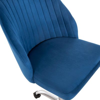 OFFICE CHAIR HOLLIS HM9008.03 BLUE VELVET-METAL BASE 58x58x85Hcm.