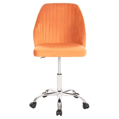 OFFICE CHAIR HOLLIS HM9008.04 ORANGE VELVET-METAL BASE 58x58x85Hcm.