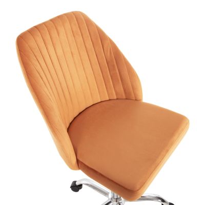 OFFICE CHAIR HOLLIS HM9008.04 ORANGE VELVET-METAL BASE 58x58x85Hcm.