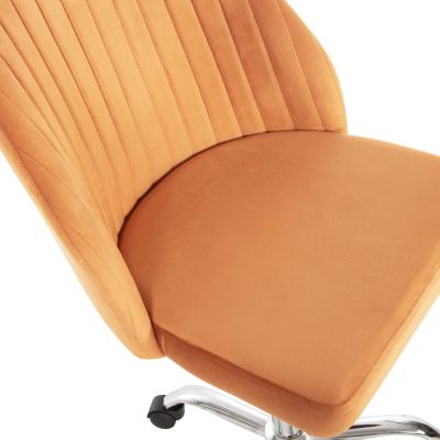 OFFICE CHAIR HOLLIS HM9008.04 ORANGE VELVET-METAL BASE 58x58x85Hcm.