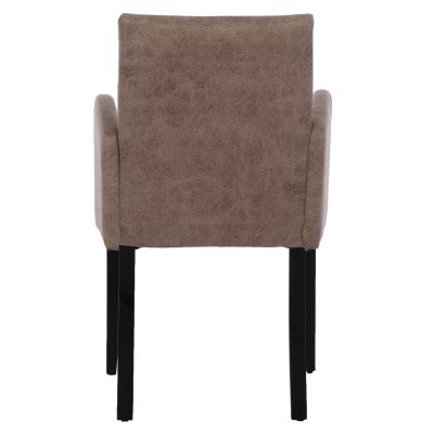 ARMCHAIR “LIZETTE” HM9272.27 CIGAR-SHADE NUBUCK-type FABRIC WITH WOODEN LEGS 55x58x85H CM.