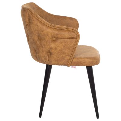 ARMCHAIR PROFESSIONAL THERESA HM9263.19 NUBUCK-TYPE GOLD WOODEN 56x60x84Hcm.