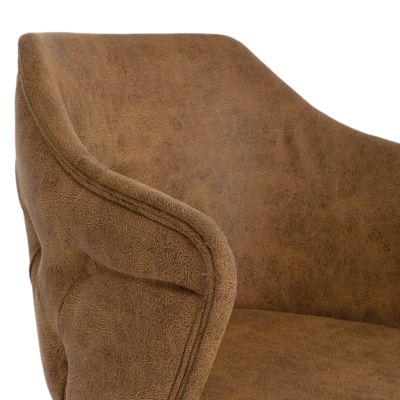 ARMCHAIR PROFESSIONAL THERESA HM9263.19 NUBUCK-TYPE GOLD WOODEN 56x60x84Hcm.