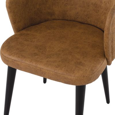 ARMCHAIR PROFESSIONAL THERESA HM9263.19 NUBUCK-TYPE GOLD WOODEN 56x60x84Hcm.